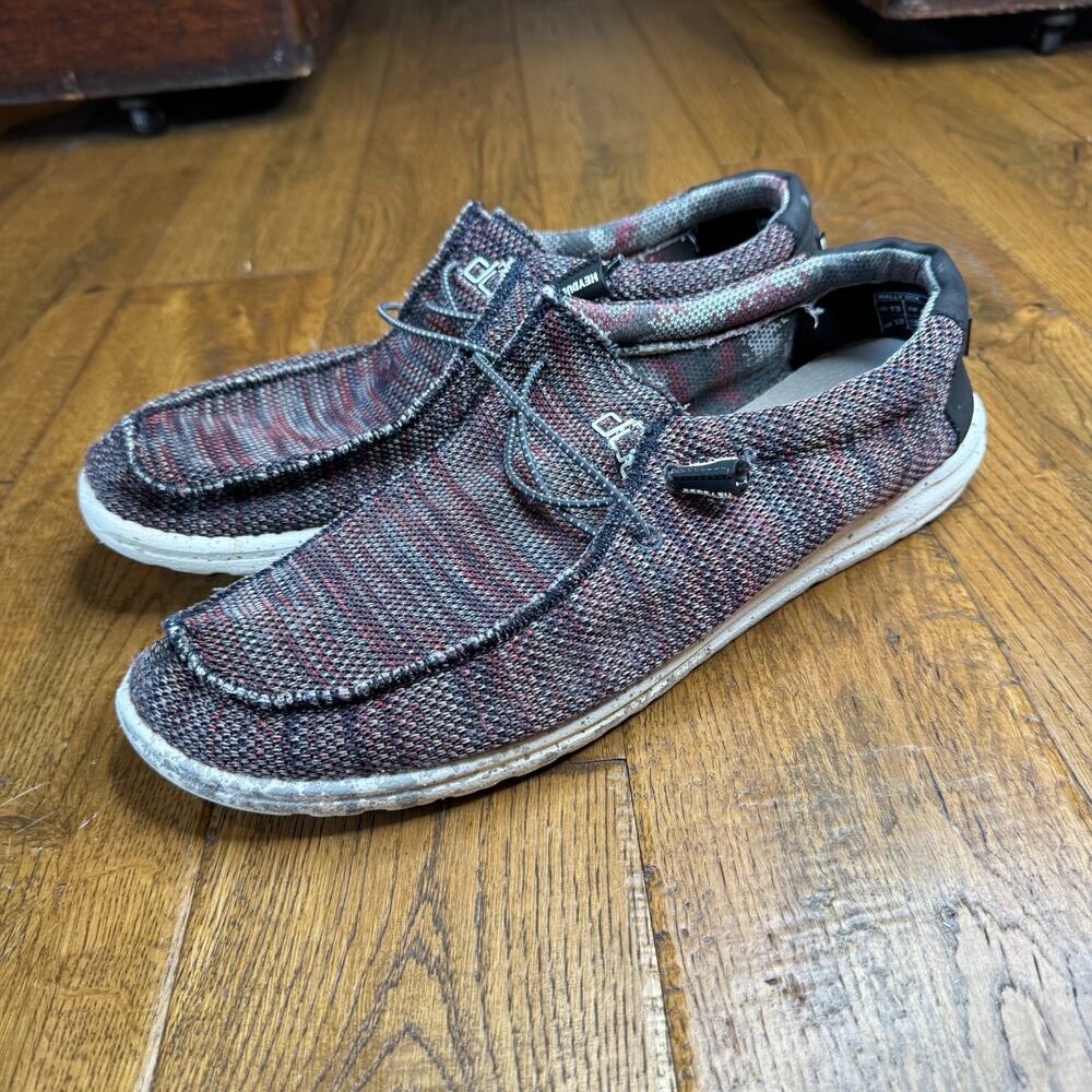 Hey Dude Wally Sox Gargoyle Red Slip On Loafers Shoes Mens Size 13 - Picture 3 of 6